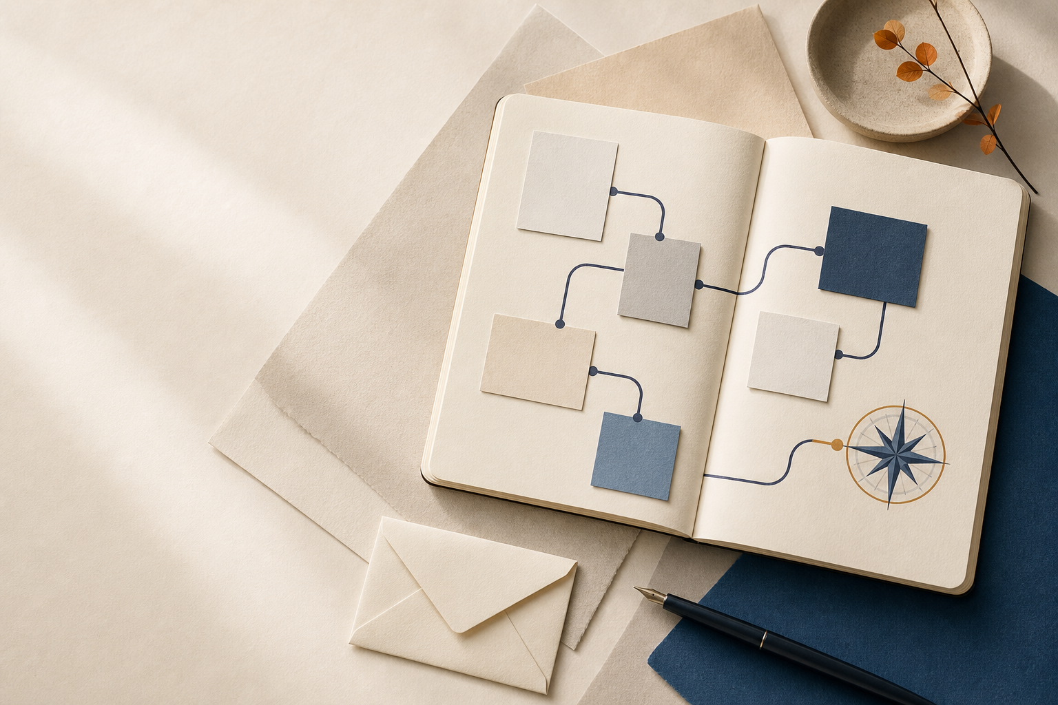 Ilustración editorial sobre email marketing para corredurías: cómo empezar sin liarte